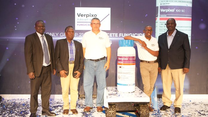 From Left to Right: Moses Oyier - Kenya Plant Health Inspectorate Service (KEPHIS), John Njenga -Kenya Flower Council, Eduardo Posada - Research and Development Corteva, Joseph Anampiu- WESCA Business Lead Corteva and Peter Otieno - Pest Control Products Board(PCPB)